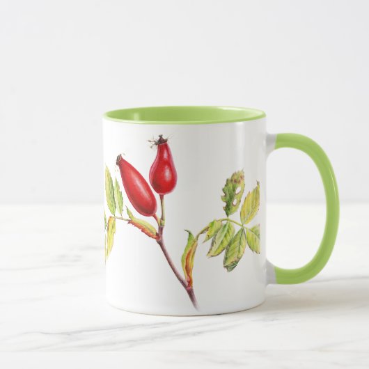 Hawthorn & Rose angesagte botanische Kunst, grüne Tasse (Rechts)