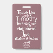 Hawthorn Rose Ring Bearer Security Abzeichen Ausweis (Rückseite)