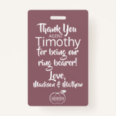 Hawthorn Rose Ring Bearer Security Abzeichen Ausweis (Rückseite)