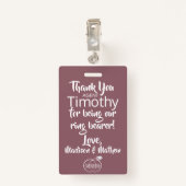 Hawthorn Rose Ring Bearer Security Abzeichen Ausweis (Rückseite mit Klammer)