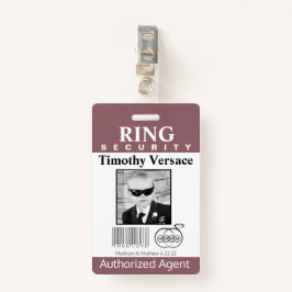 Hawthorn Rose Ring Bearer Security Abzeichen Ausweis