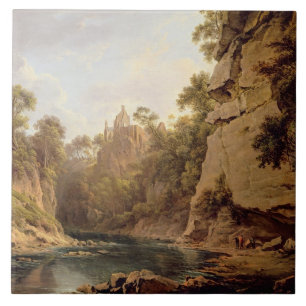 Hawthornden Schloss, nahe Edinburgh, c.1820-22 (Ö Fliese