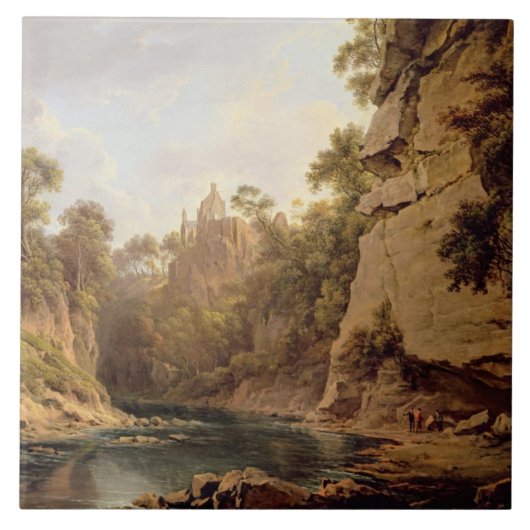 Hawthornden Schloss, nahe Edinburgh, c.1820-22 (Öl Fliese (Vorderseite)