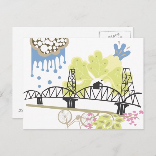 Hawthorne Bridge Portland Postcard Postkarte (Vorne/Hinten)