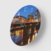 Hawthorne Bridge Runde Wanduhr (Winkel)