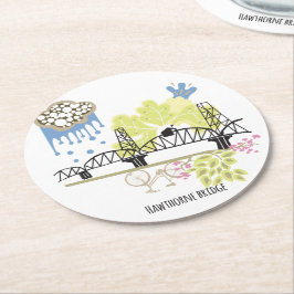 Hawthorne Brücken-Portland-Untersetzer Runder Pappuntersetzer