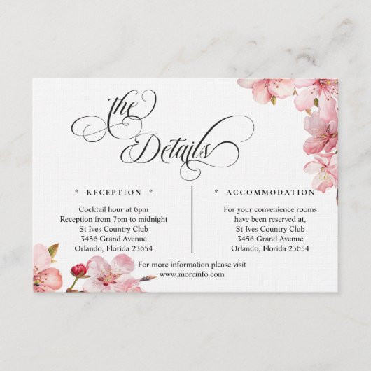 Hawthorne Calligraphy Details Enclosure Card Begleitkarte (Vorderseite)