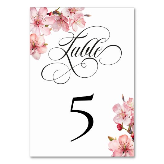 Hawthorne Calligraphy Table Number Card Tischnummer (Vorderseite)