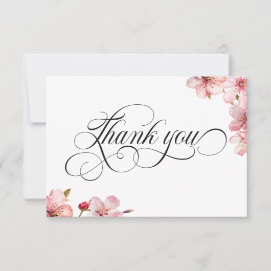 Hawthorne Calligraphy Thank You Card Dankeskarte (Vorderseite)