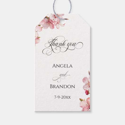 Hawthorne Calligraphy Thank You Geschenkanhänger (Vorderseite)