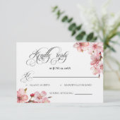 Hawthorne Calligraphy Wedding Kindly Reply card RSVP Karte (Stehend Vorderseite)