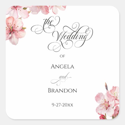 Hawthorne Kalligrafie Quadratischer Aufkleber (Vorderseite)