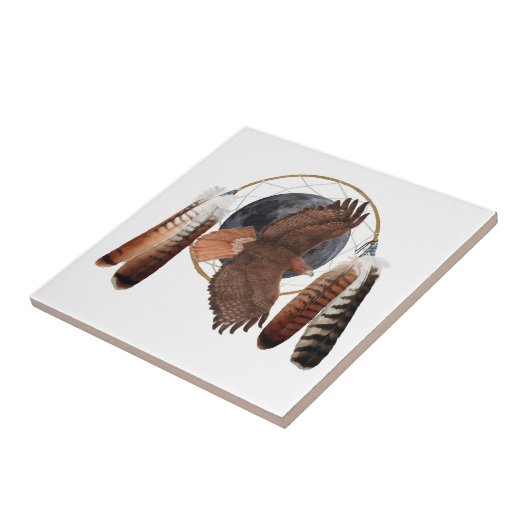 Haww Against Moon Dreamcatcher T - Shirt Tasche Ba Fliese (Seite)