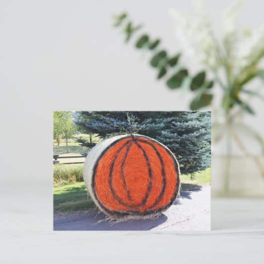 HAY BALE PUMPKIN POSTKARTE (Stehend Vorderseite)