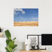 Hay Bales auf dem Feld Poster (Heimbüro)
