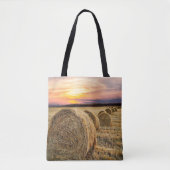 Hay Bales Farm Ranch Sunset Tote Bag Tasche (Vorderseite)