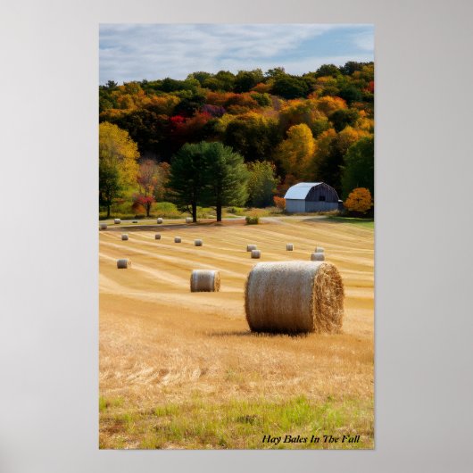 Hay Bales im Herbst Poster (Vorne)