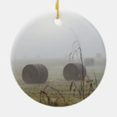 Hay Bales im Nebel Keramik Ornament (Hinten)