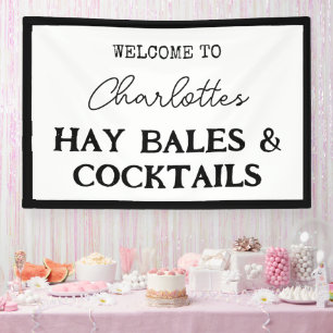 Hay Bales und Cocktails Junggeselinnen-Abschied Ba Banner