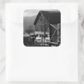 Hay Barn Quadratischer Aufkleber (Tasche)