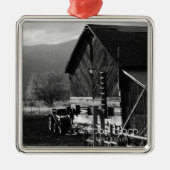 Hay Barn Silbernes Ornament (Vorne)