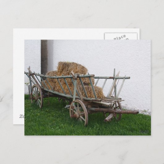 Hay Cart Postkarte (Vorne/Hinten)
