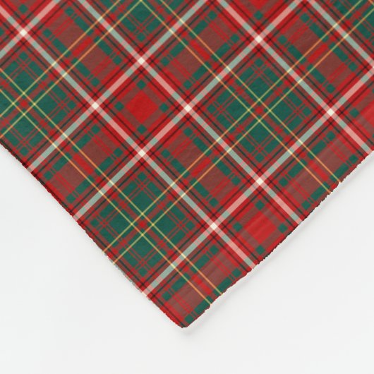 Hay Clan Red, Green und White Tartan Fleecedecke (Ecke)