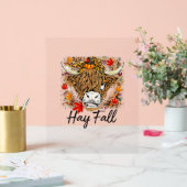 Hay Fall Highland Cow Leopard Erntedank Heifer Acrylschild (Hochzeit)