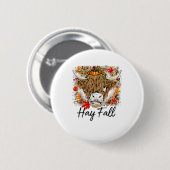 Hay Fall Highland Cow Leopard Erntedank Heifer Button (Vorne & Hinten)