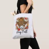 Hay Fall Highland Cow Leopard Erntedank Heifer Tasche (Von Nahem)