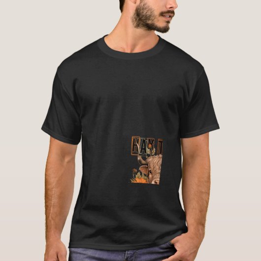 Hay Fall Highland Kuw Pumpkin Western Landfarm T-Shirt (Vorderseite)