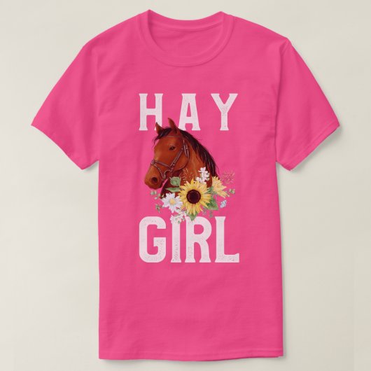 Hay Girl Flora Horse Reiten Reiten T-Shirt (Design vorne)