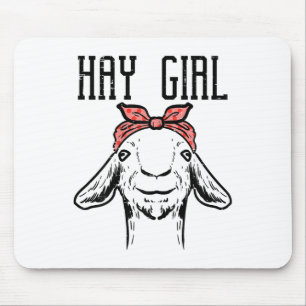Hay Girl Goat Funny Farm Animal Girls Kinder Klein Mousepad