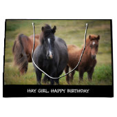 Hay Girl Happy Birthday Pferd Große Geschenktasche Geschenktüte (Vorderseite)