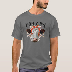 Hay Girl Heifer Bauer Cow Bandana T-Shirt