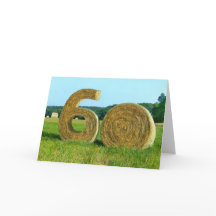 Hay! Happy 60." Grußkarte mit Hay Bales