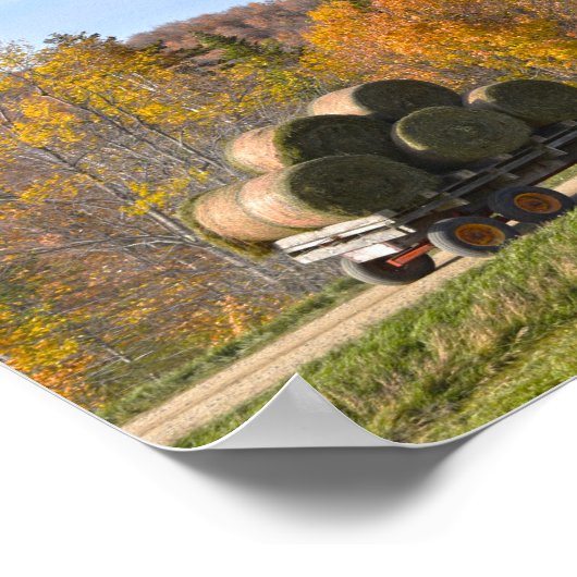 Hay Hauling in Vermont im Herbst Poster (Ecke)