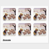 Hay im Winter zum Schaf tragen Quadratischer Aufkleber (Blatt)