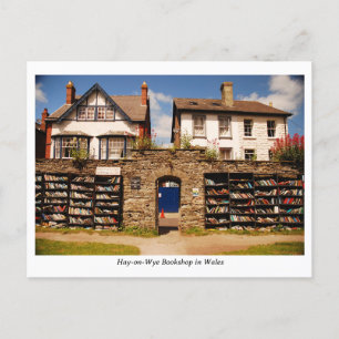 Hay on Wye Bookshop in Wales Postkarte