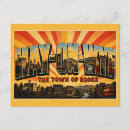 Hay-on-Wye Wales Erster Buchort der Welt Postkarte