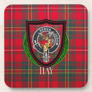 Hay schottisches Clan-Tartan und -Wappen Getränkeuntersetzer