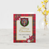 Hay Scottish Clan Tartan & Crest Karte (Gelbe Blume)