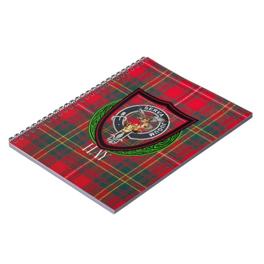 Hay Scottish Clan Tartan & Crest Notizblock (Linke Seite)