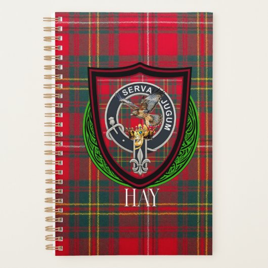 Hay Scottish Clan Tartan & Crest Planer (Vorderseite)