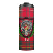 Hay Scottish Clan Tartan & Crest Thermosbecher (Vorderseite)
