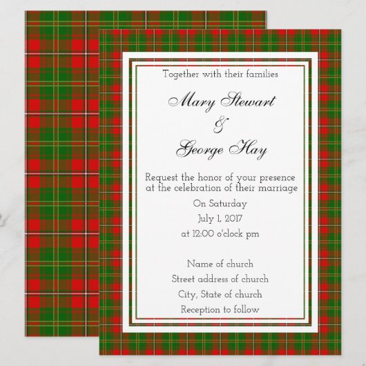 Hay Scottish Wedding Einladung (Vorne/Hinten)