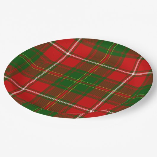 Hay tartan red kariert pappteller (Schrägansicht)
