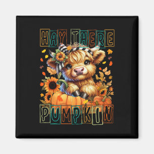 Hay There Pumpkin Retro Stil Highland Kuh for Fal Magnet