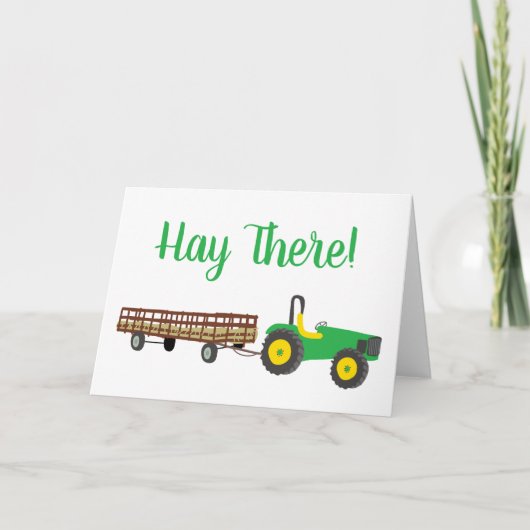 Hay There Tractor and Hay Wagon Hayride Karte (Vorderseite)