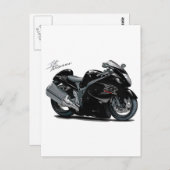 Hayabusa Black Bike Postkarte (Vorne/Hinten)